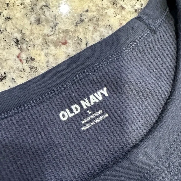 Old Navy Men’s Size Large Navy Blue Long-Sleeve Shirt & Plaid Pants Pajama Set - Picture 5 of 10